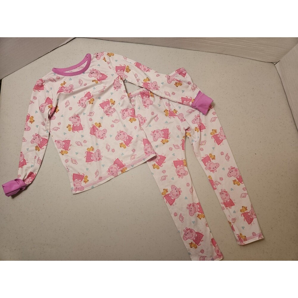 Cuddl Duds Kids Pajama Set - Pink and White